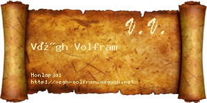 Végh Volfram névjegykártya